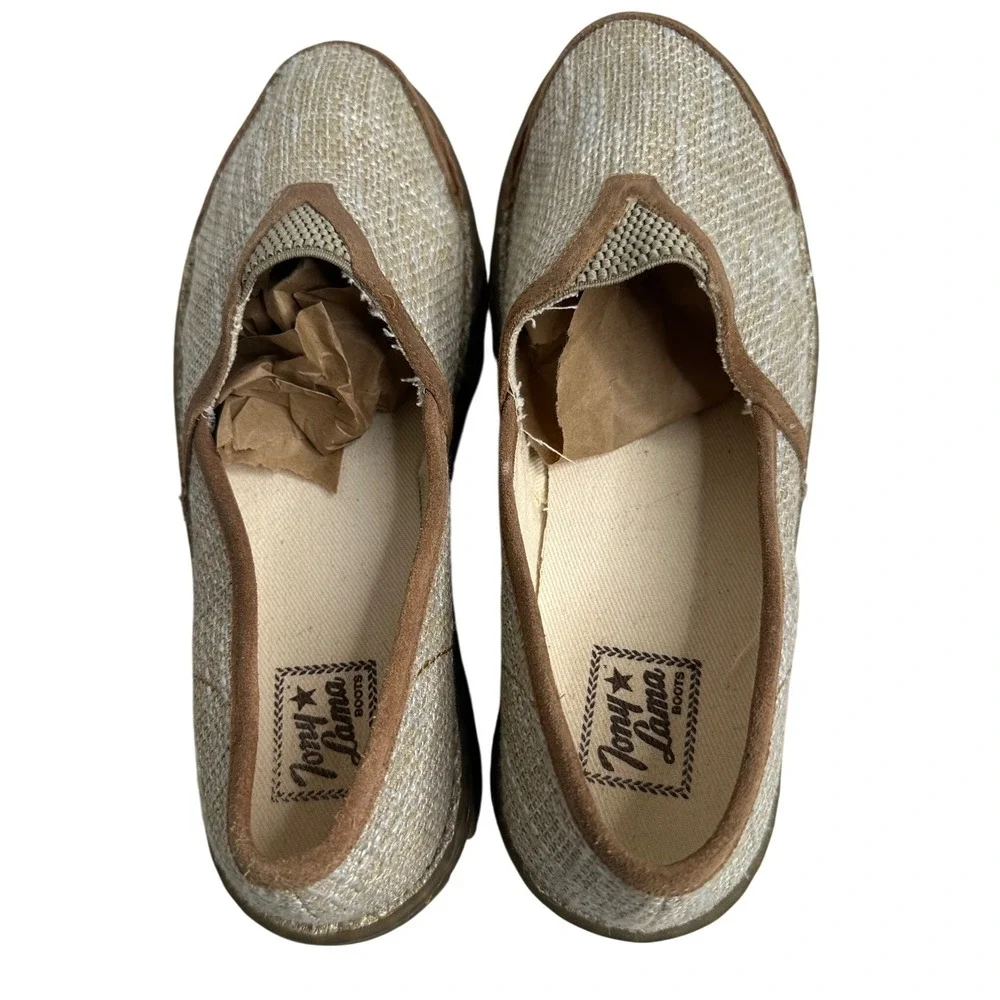 Tony Lama Renata Beige Women's Slip On Shoes TLC105L Size‎ 10 Casual boho Cute